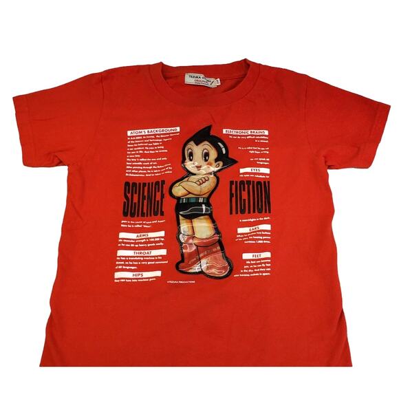 ASTRO BOY Rare Hologram Robot Mighty Atom Anime T-Shirt Red Size Medium Kids - Picture 10 of 10